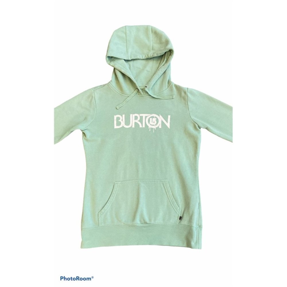 Burton Horizontal Logo Women’s Hoodie Light Green Size Small EUC